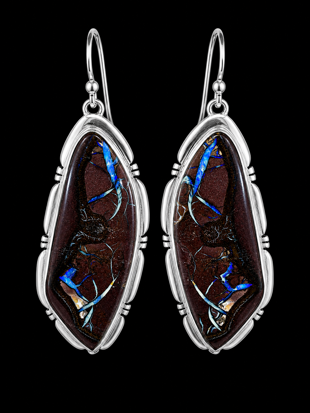 Boulder Opal Earrings in Silver