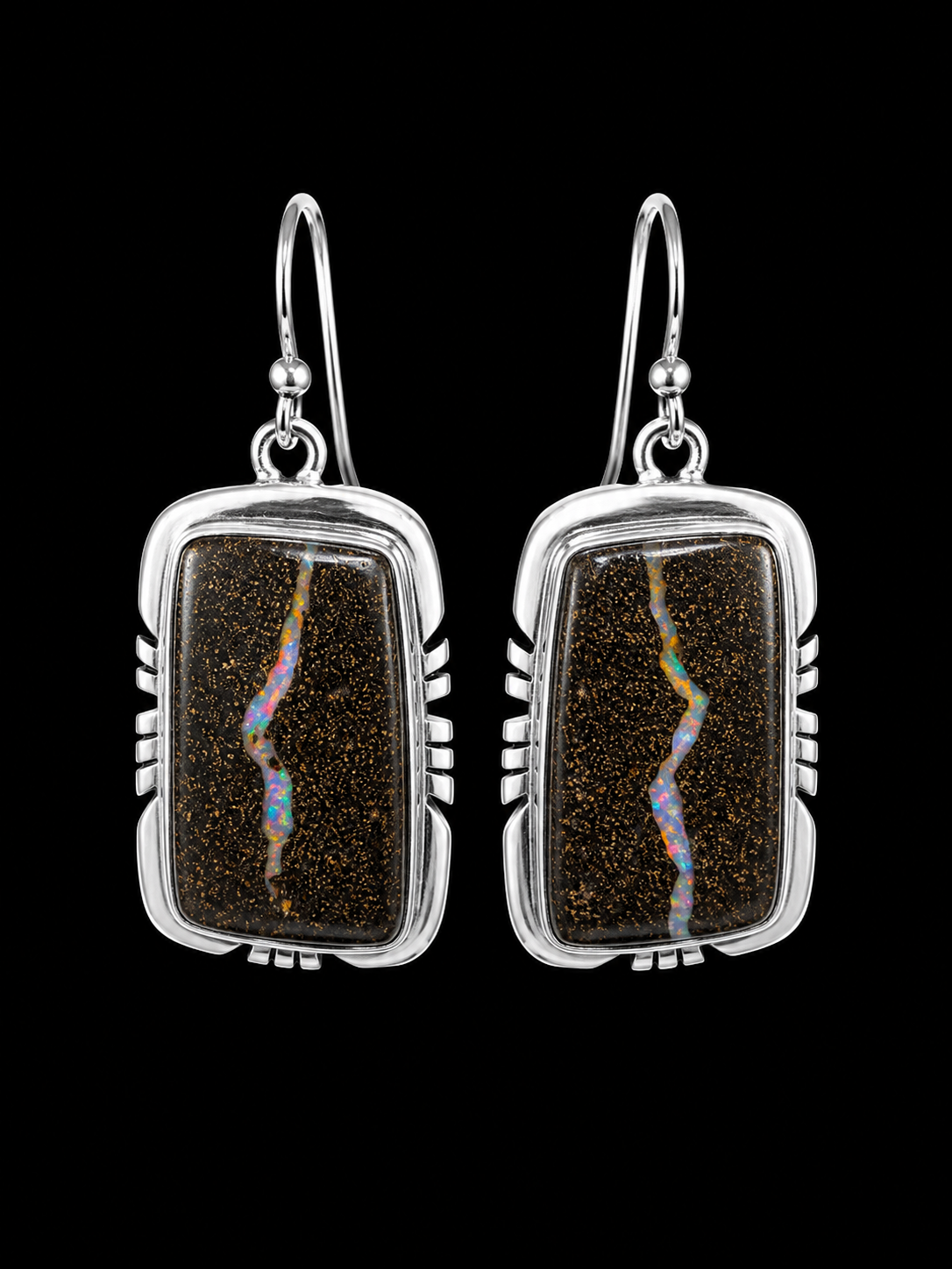 Boulder Opal Earrings in Silver