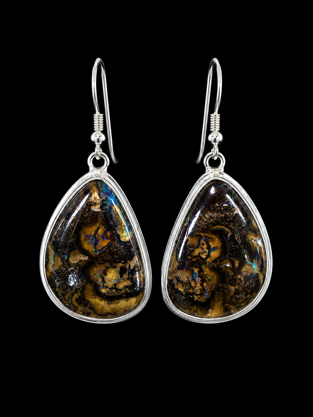 Boulder Opal Earrings in Silver