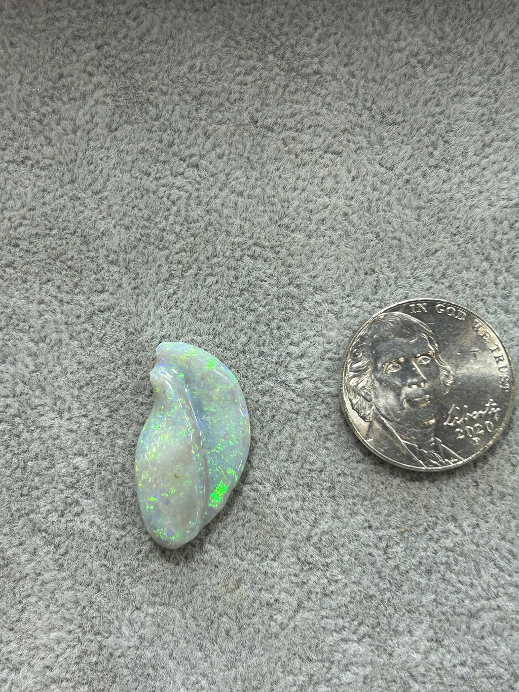 Carved green opal