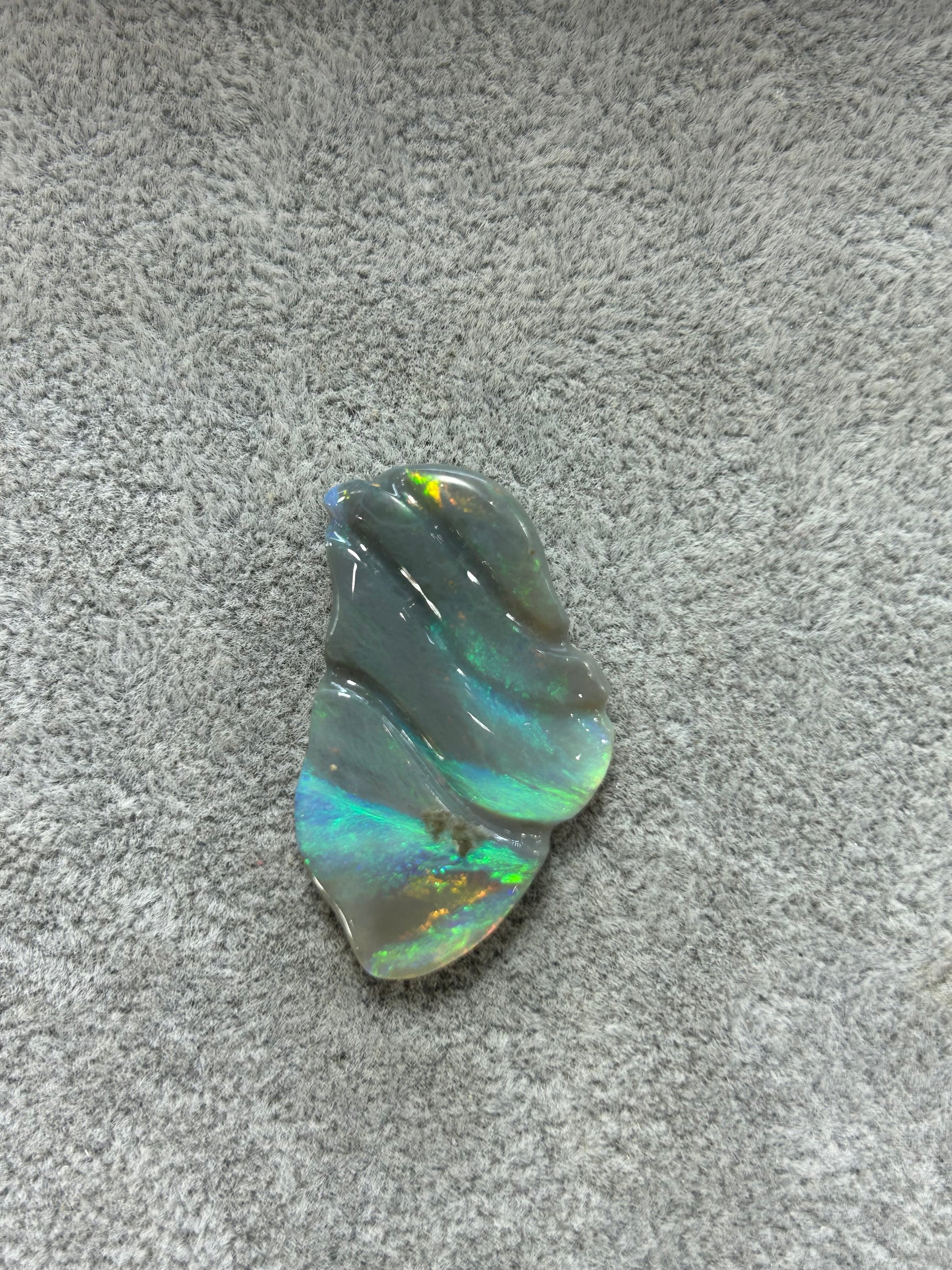 Carved green opal