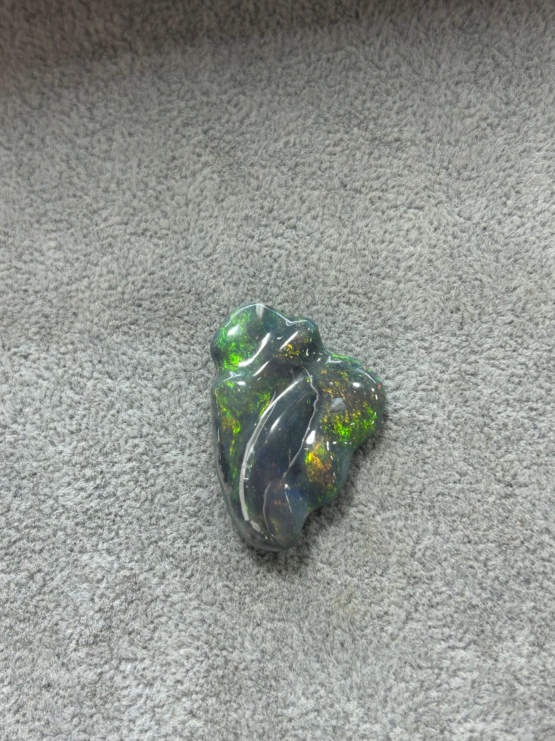 Carved green opal