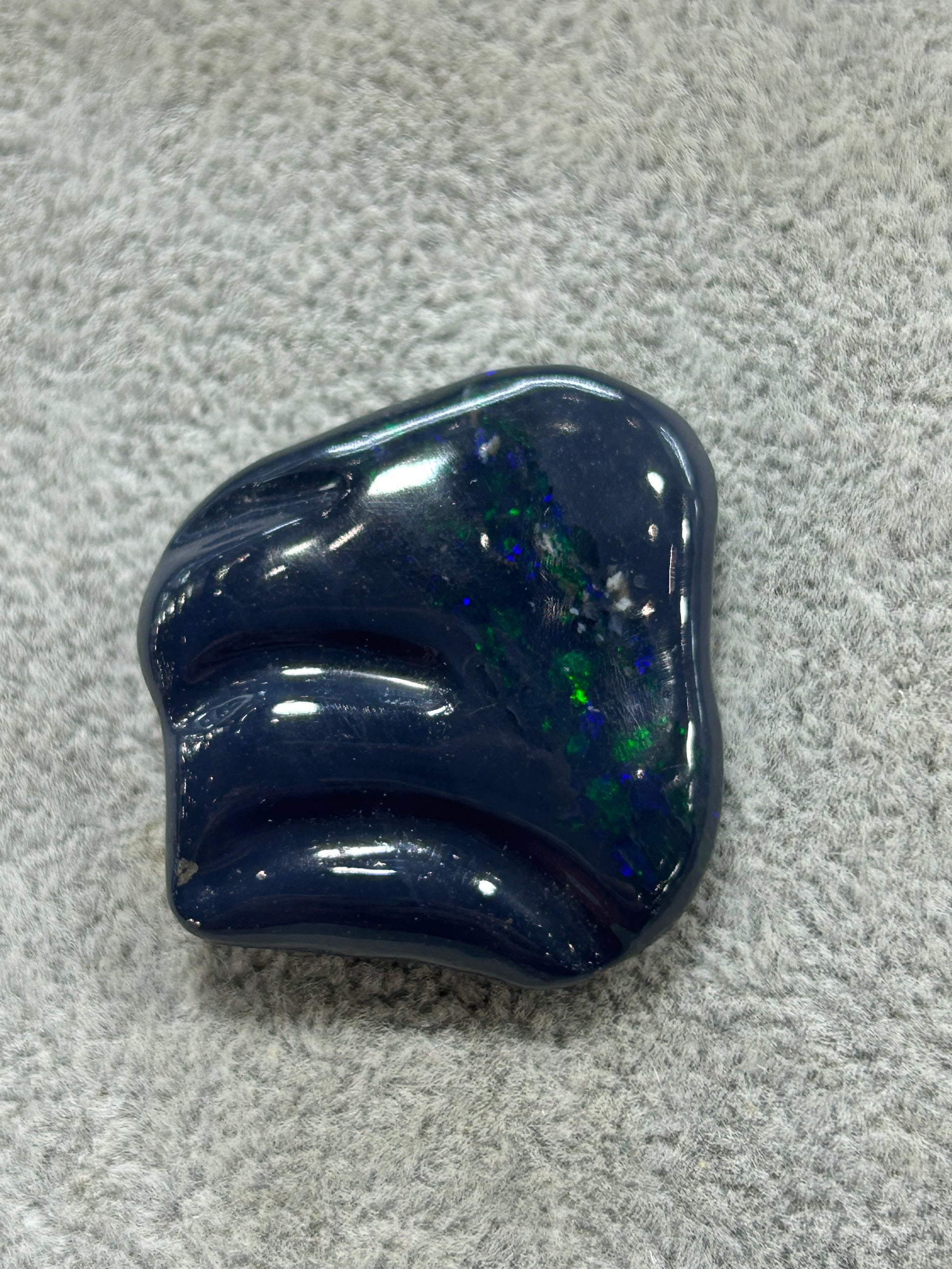 Dark Green Carved Opal