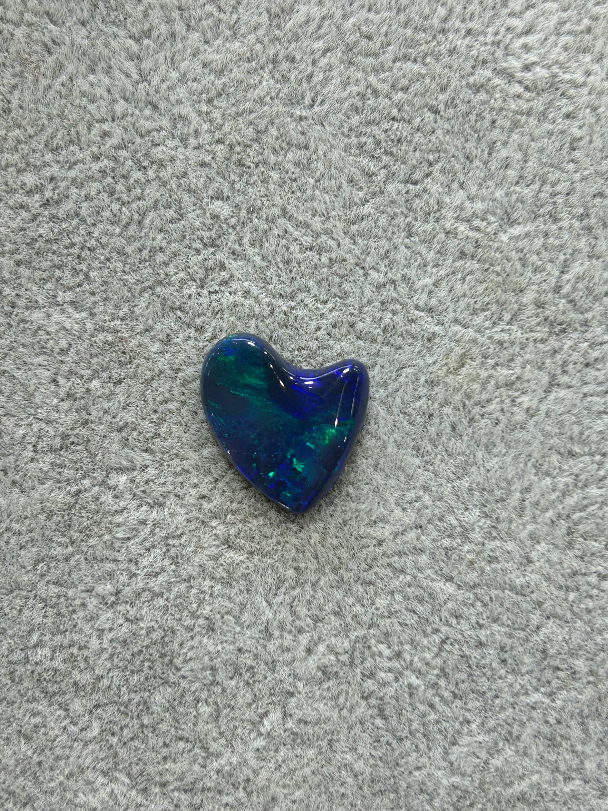 Deep blue heart opal