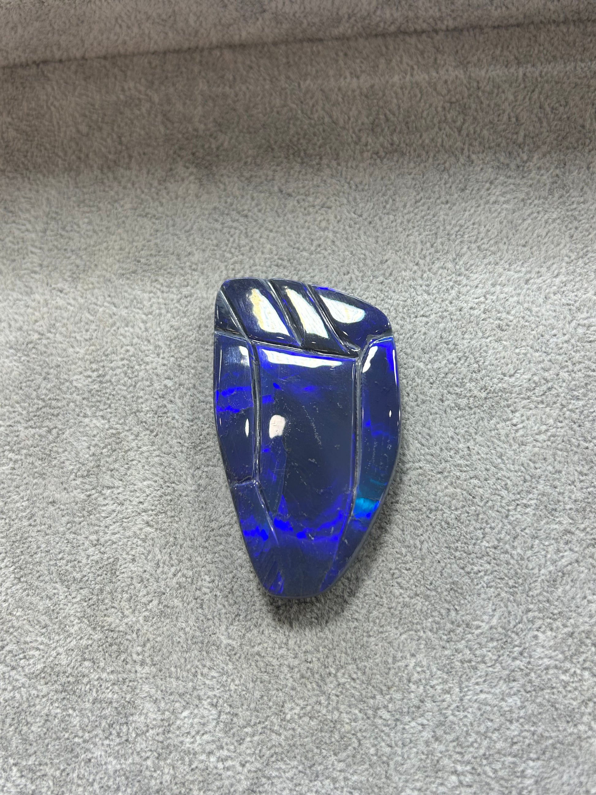Electric Blue carved opal