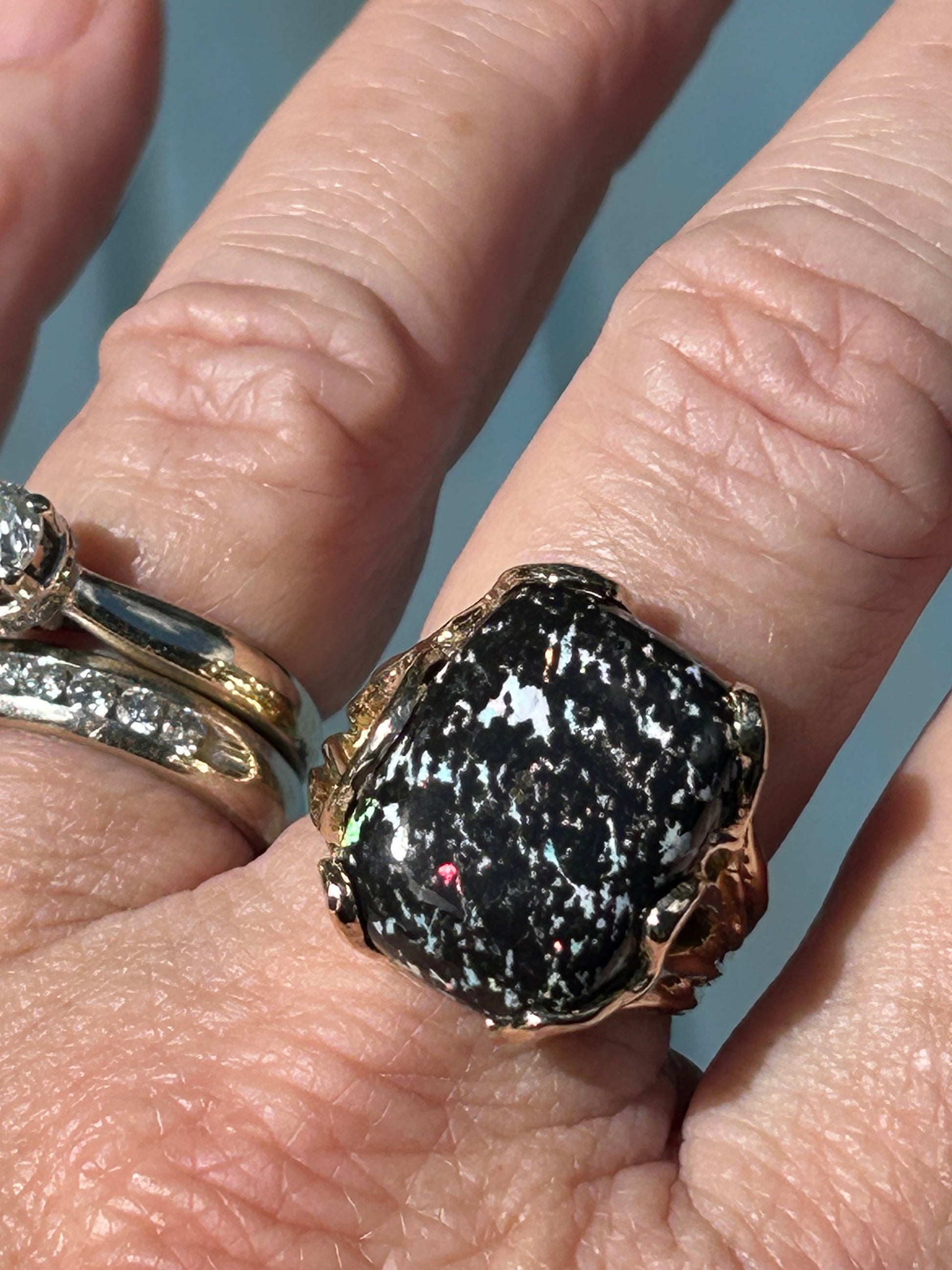 Mexican Leopard Opal Ring