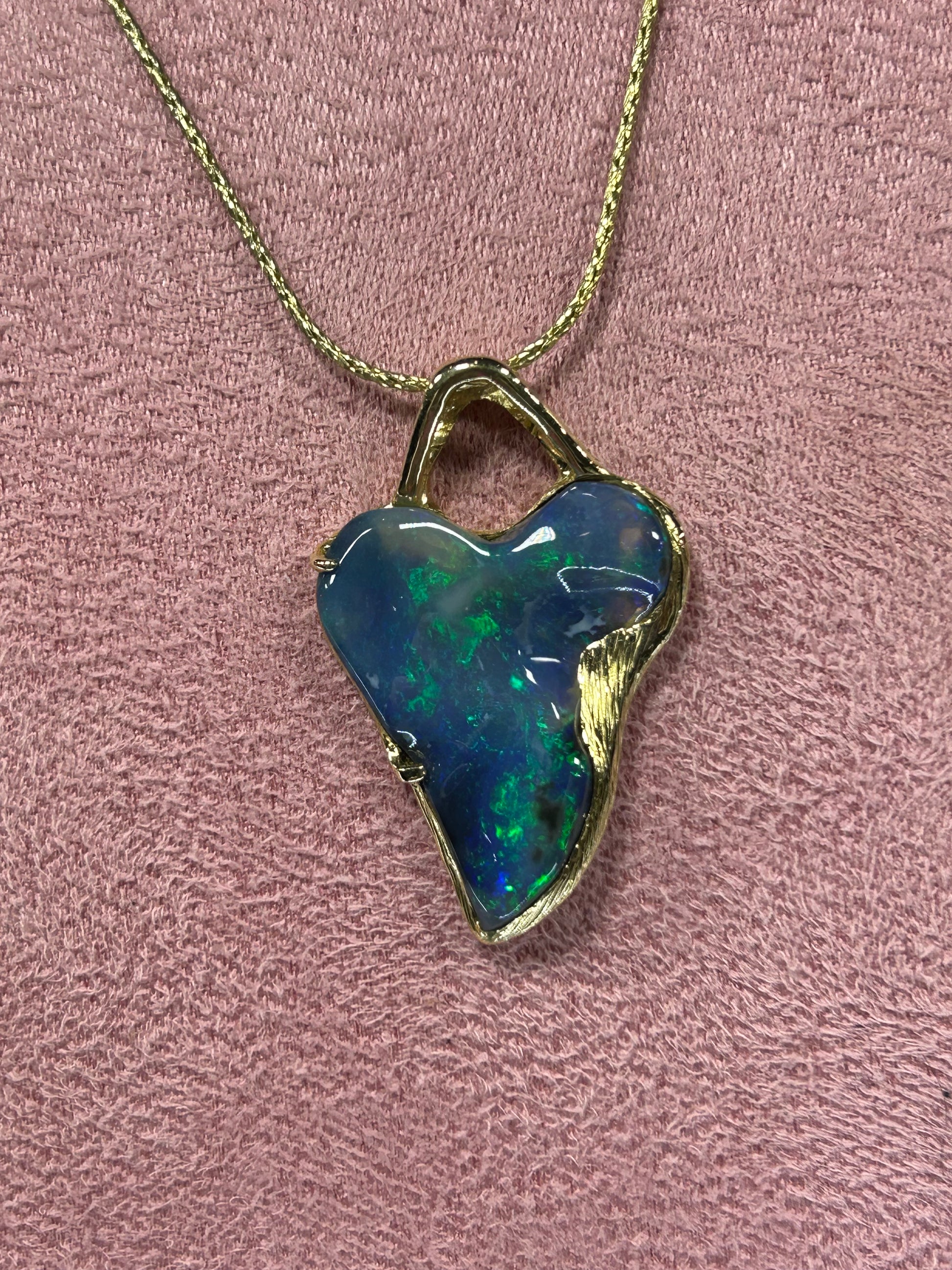 Black Opal Shark's tooth pendant