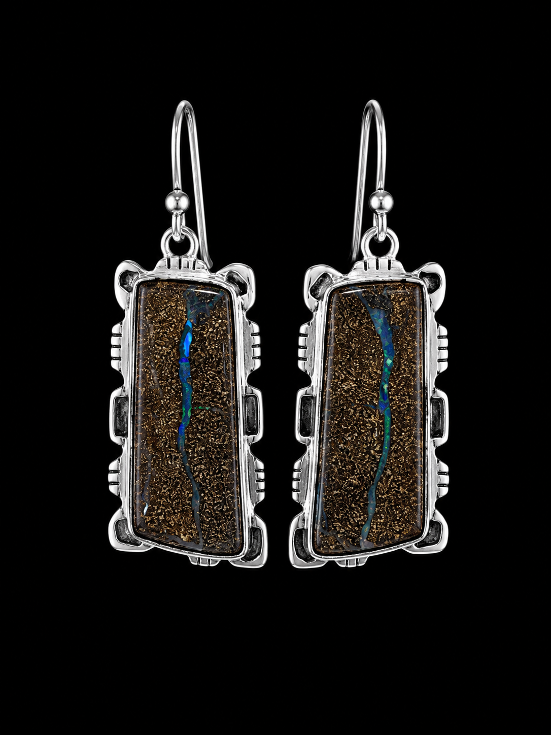Boulder Opal Earrings in Silver