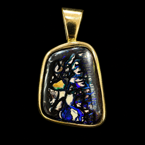 "Rivers Within" Boulder Opal Pendant