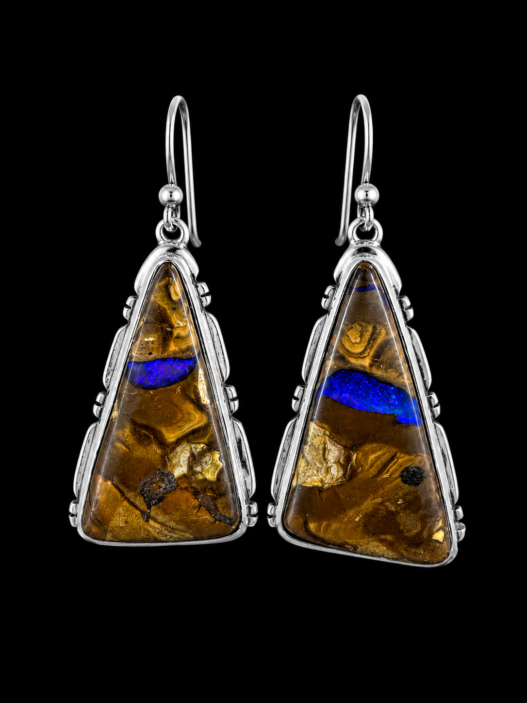 Sterling Silver Australian Boulder Opal Earrings
