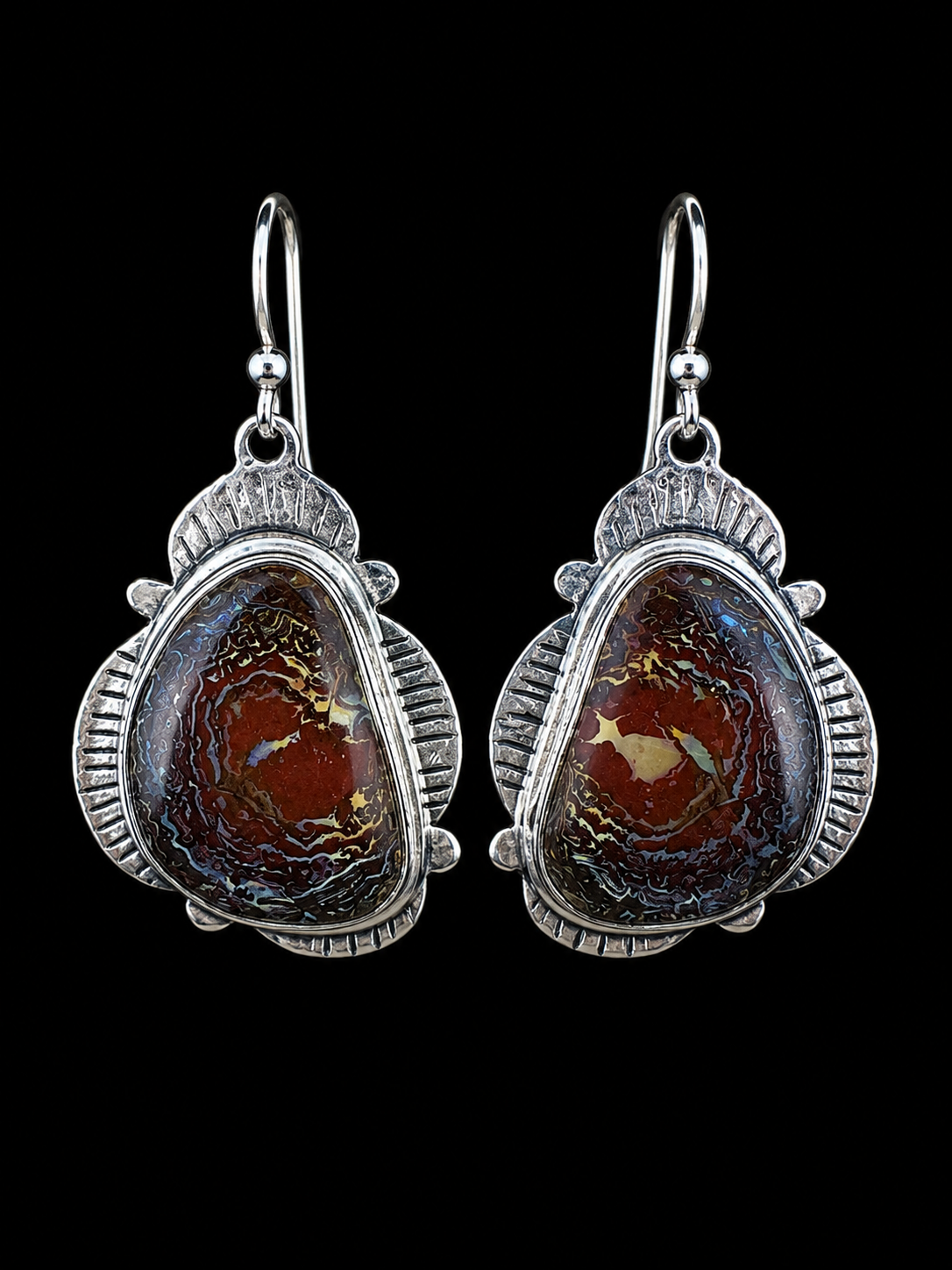 Boulder Opal Earrings in Silver