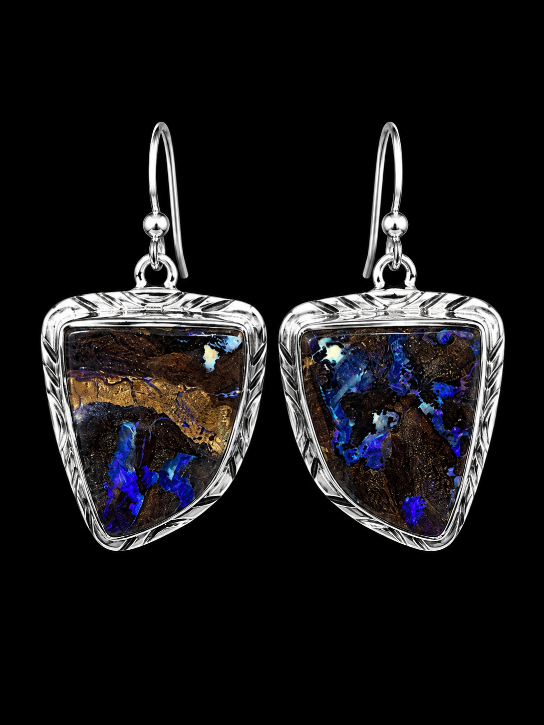 Boulder Opal Earrings in Silver