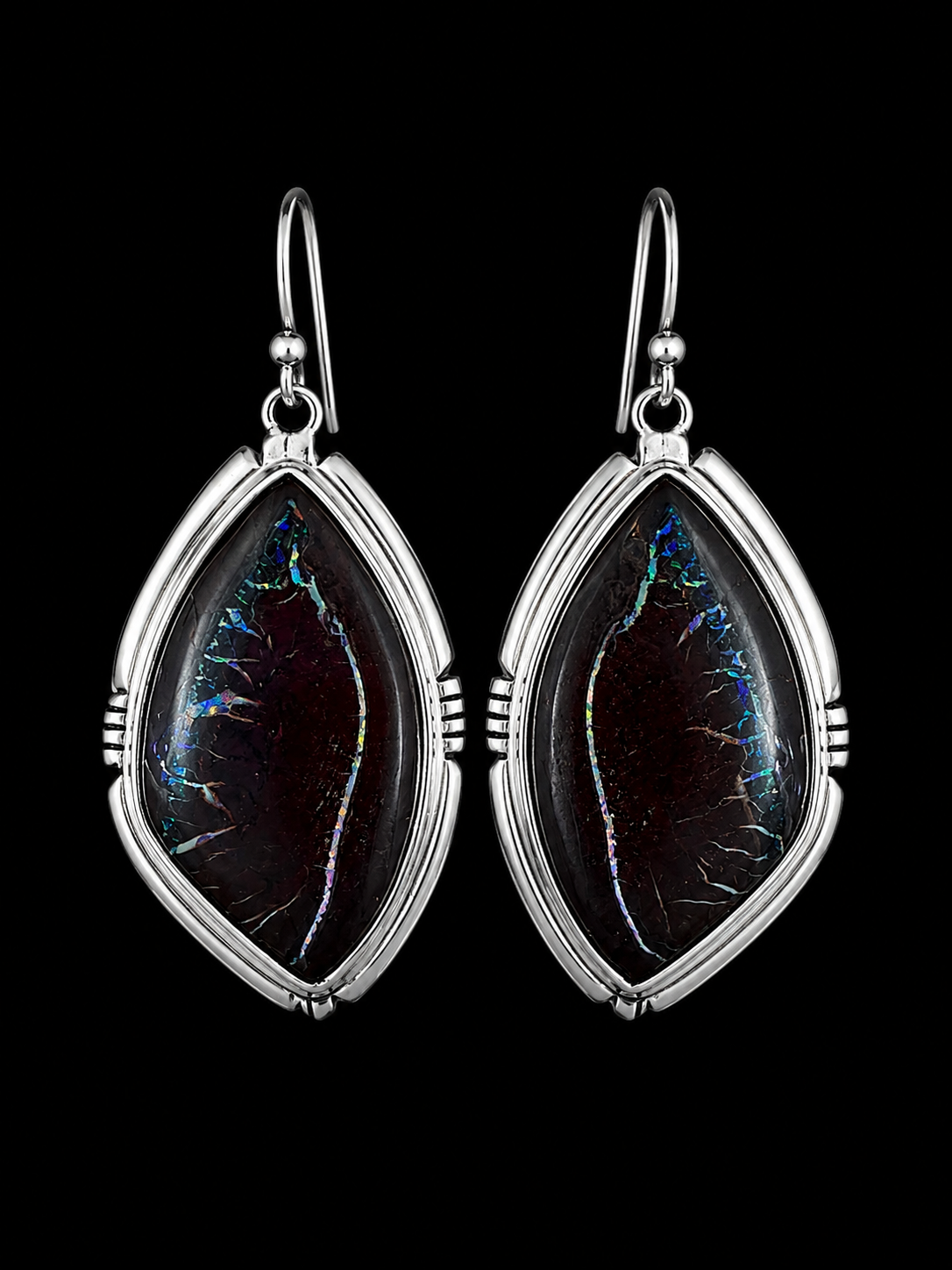 Boulder Opal Earrings in Silver