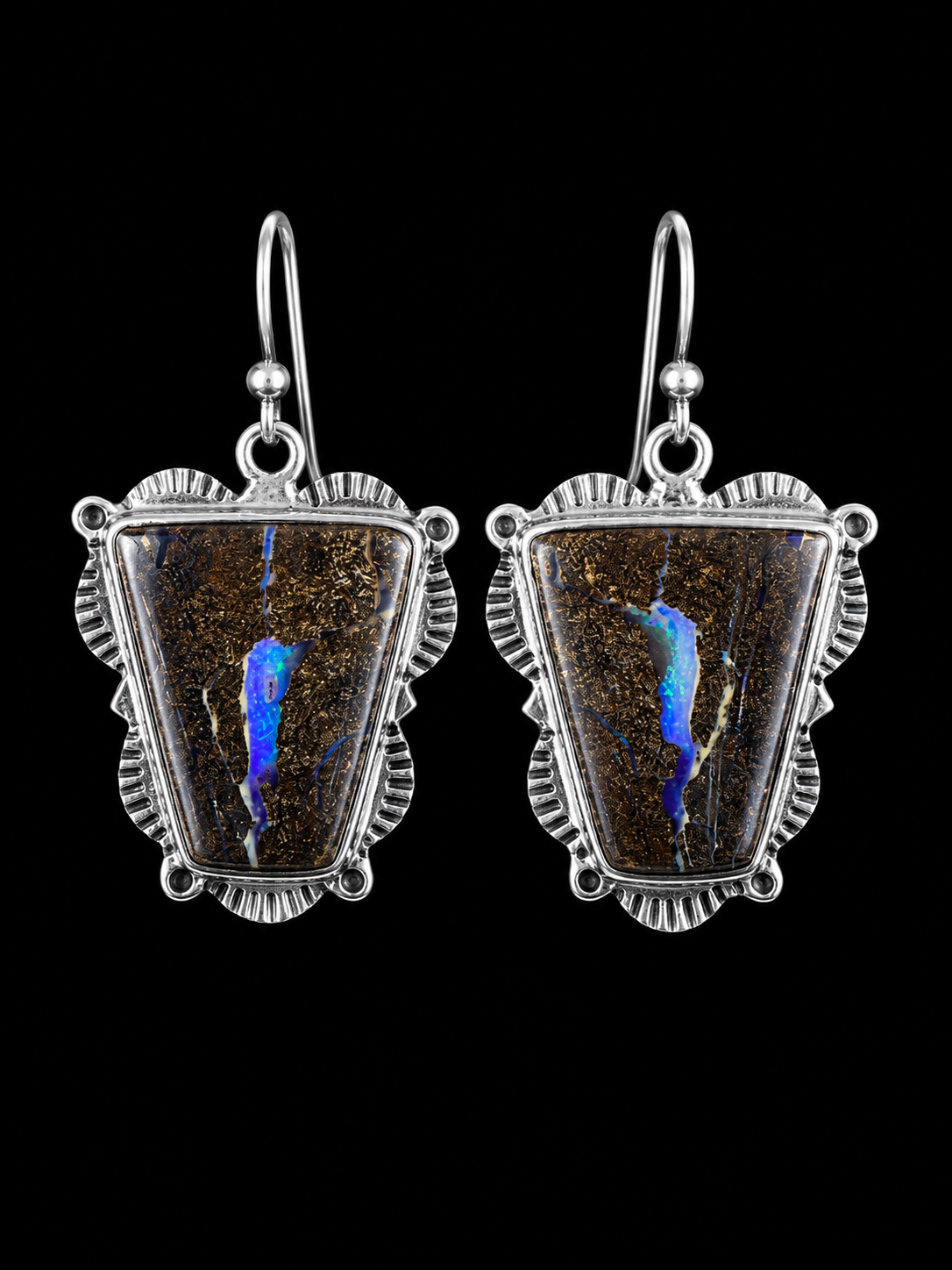 Boulder Opal Earrings in Silver