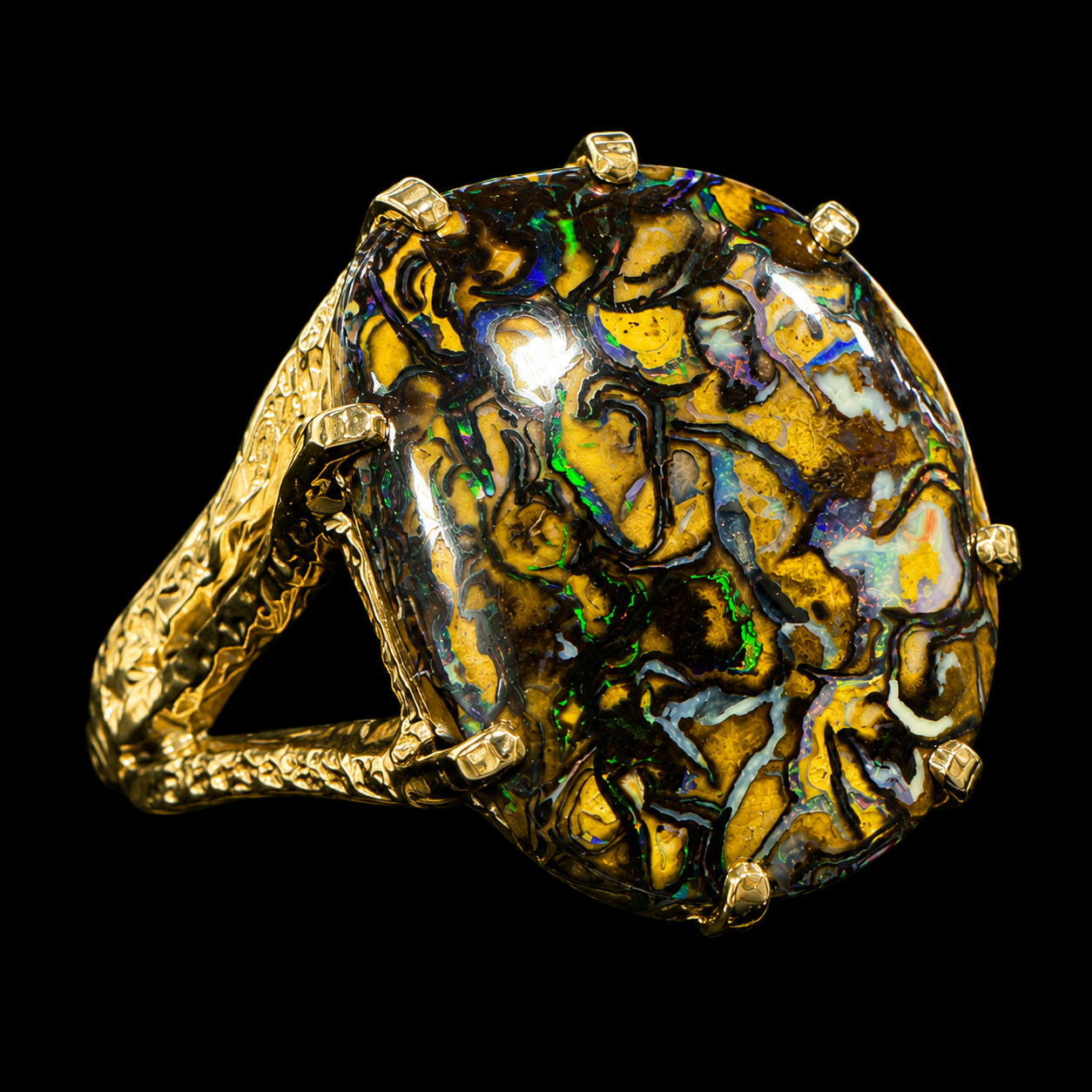 Boulder Opal Ring - Round