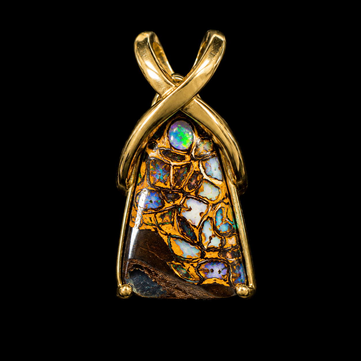 "X" Marks the Spot - Boulder Opal Pendant
